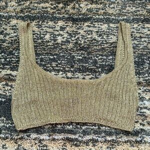 Nasty Gal Gold Crop Bra Top